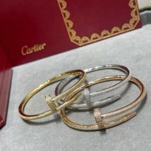 Cartier 3 colors All Diamonds Nail bangle